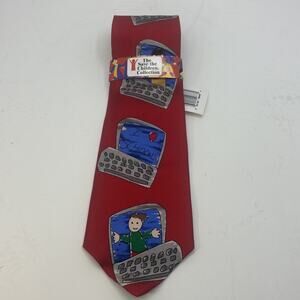 Vintage Save The Children Necktie Tie Silk Computers Are Fun School USA - NEW